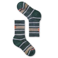 Smartwool Hike Light Cushion Striped Crew Sock Kids' in Dark Sage